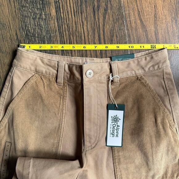 NWT Alpine Design Women’s Shorts Size 2 Tan High Rise 5” Corduroy Patch - Picture 4 of 7